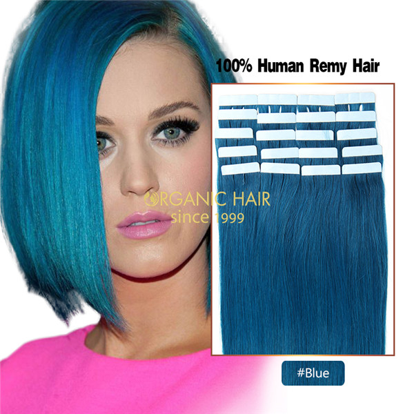 Cheap blue hair extensions before and after